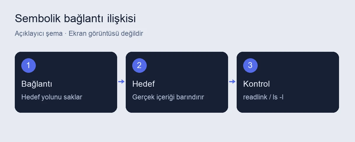 Linux sembolik bağlantılar: ln ile kısa yollar 4 Linux sembolik bağlantılar için açıklayıcı işlem şeması